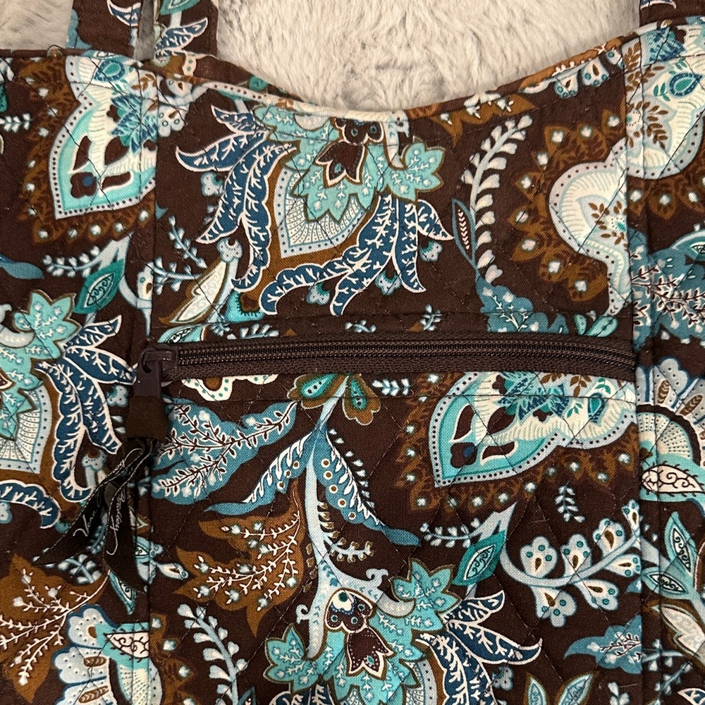 Vera Bradley Java Blue Tote Retired - Picture 2 of 10